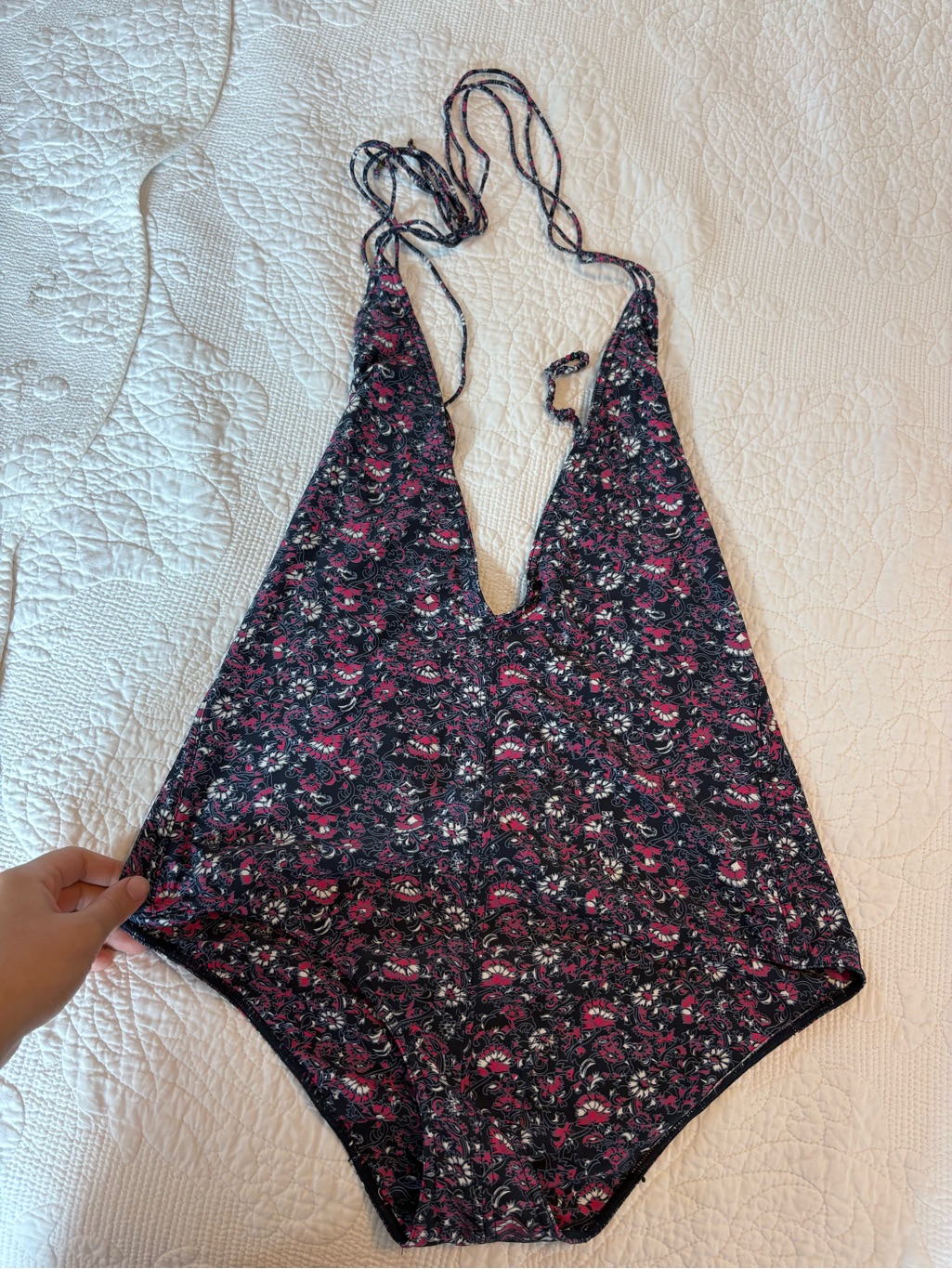 Ulla Johnson Black And Pink Floral One-Piece Swimsuit
